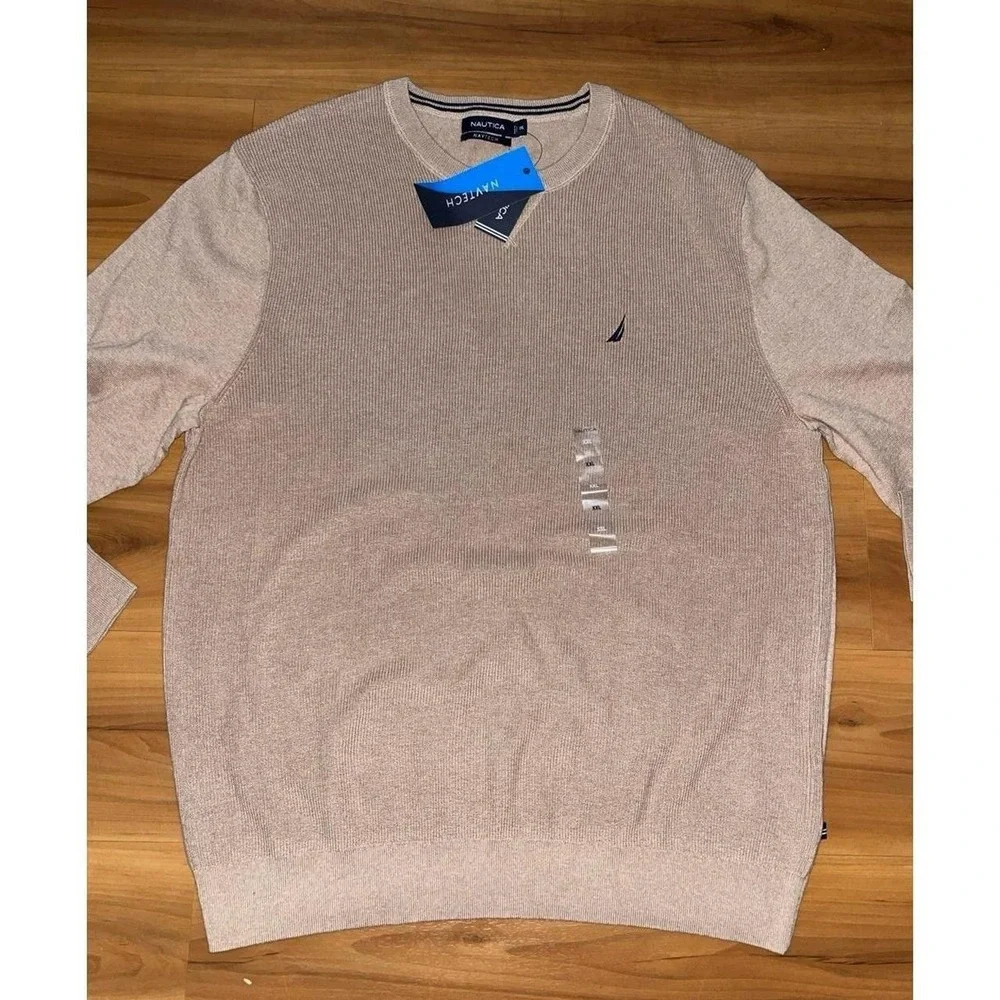 Mens NWT Nautica Navtech Cotton Blend Business Casual Stretch Pullover Sweater